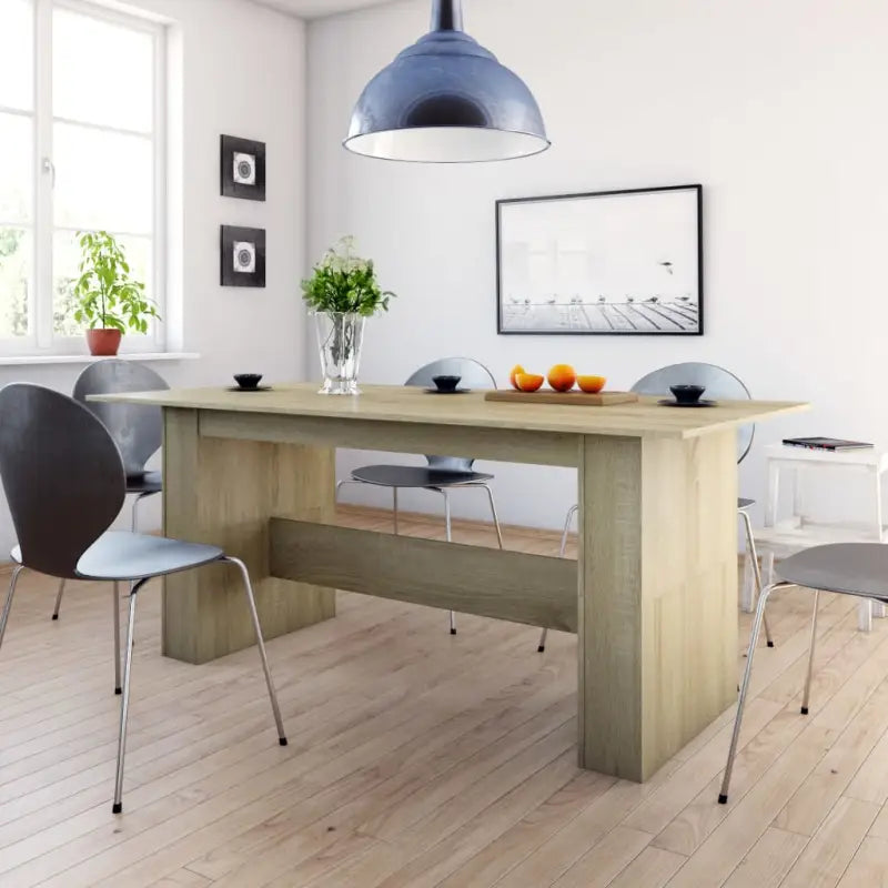 Eettafel van bewerkt hout in grijs Sonoma voor eenvoudig schoon en stijl - Sonoma eiken / 1 - Eettafels