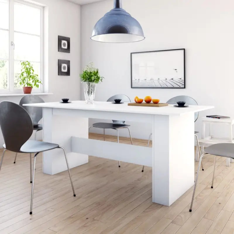 Eettafel van bewerkt hout in grijs Sonoma voor eenvoudig schoon en stijl - Wit / 1 - Eettafels