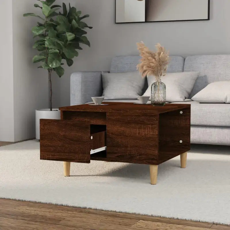 Eettafel van bewerkt hout met massief eucalyptushout voor stijlvolle woonkamer - Salontafels