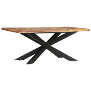 Eettafel van massief acaciahout met industrieel ontwerp - Eettafels