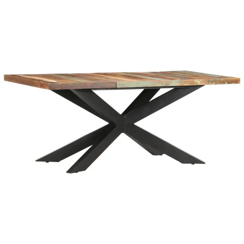 Eettafel van massief acaciahout met industrieel ontwerp - Multikleur / 1 - Eettafels