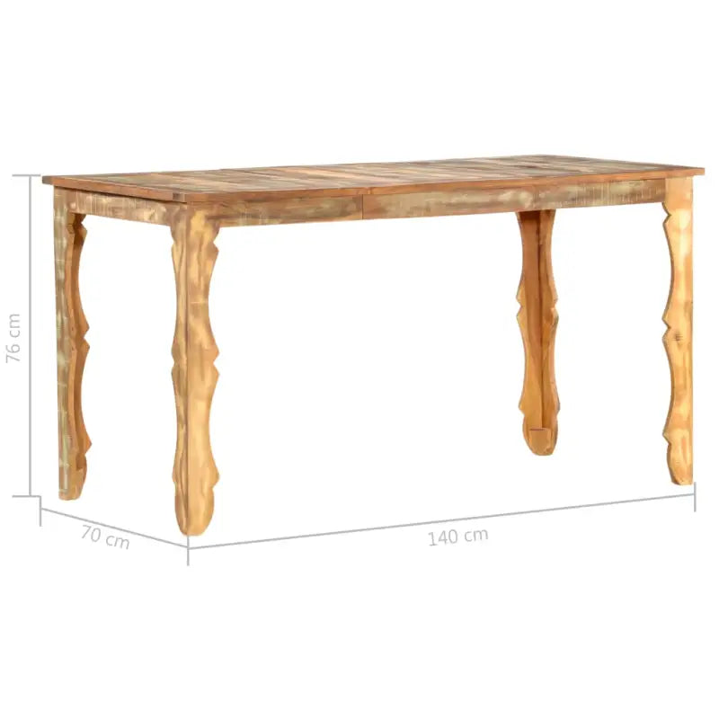Eettafel van massief gerecycled hout met verschillende houtsoorten - Eettafels