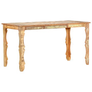 Eettafel van massief gerecycled hout met verschillende houtsoorten - Eettafels