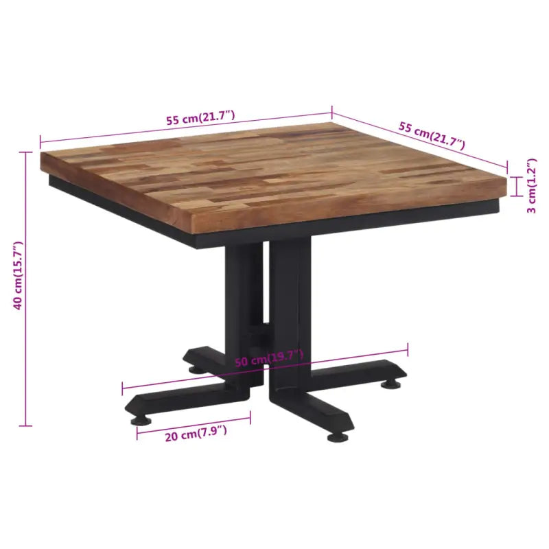 Eettafel van massief gerecycled teakhout met elegante uitstraling - Eettafels