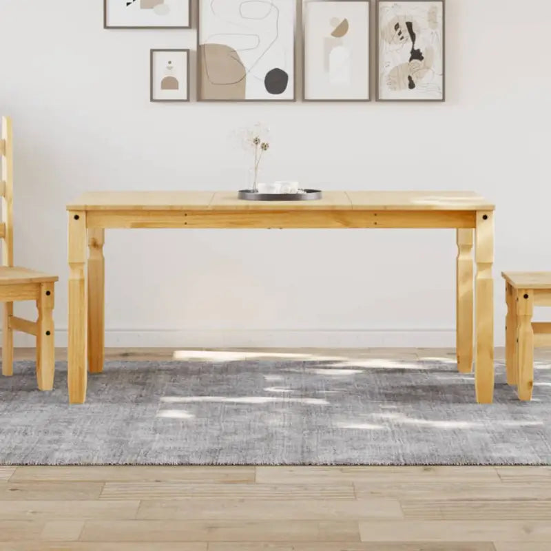 Eettafel van massief grenenhout eenvoudig schoon en stijlvolle uitstraling - 1 / Bruin / 160 cm - Eettafels