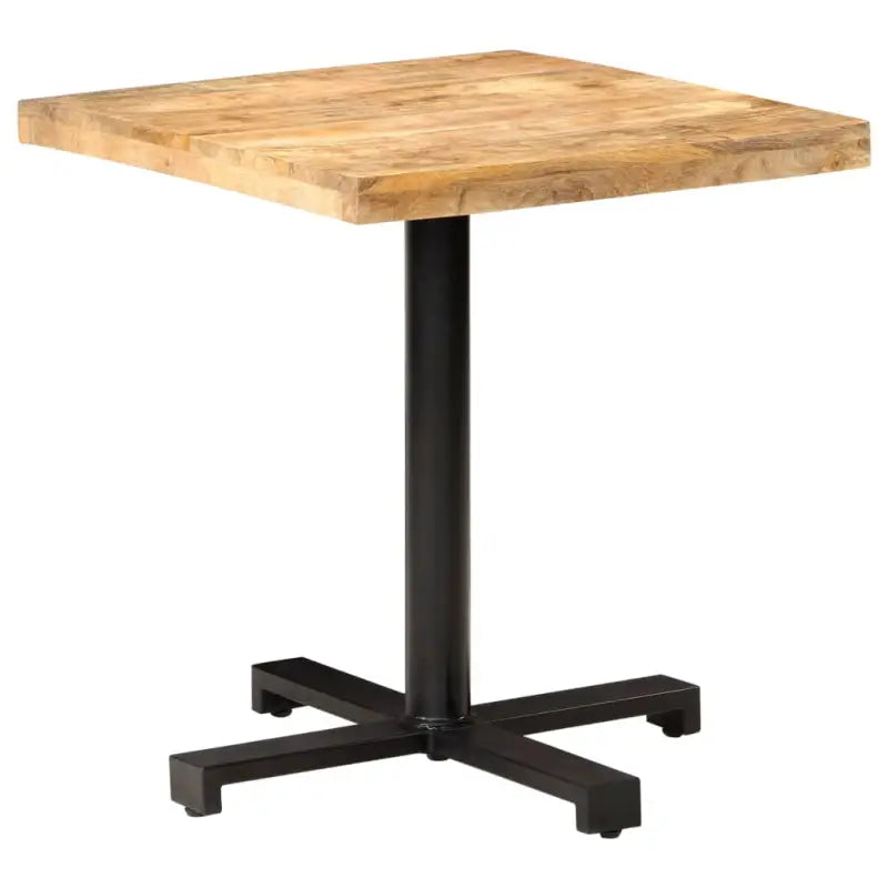 Eettafel van ruw mangohout met natuurlijke afwerking voor binnen en tuin - 70 x 70 x 75 cm / 1 / Ruw mangohout