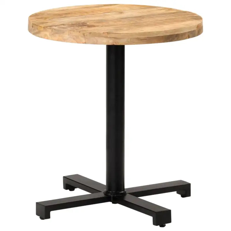 Eettafel van ruw mangohout met natuurlijke afwerking voor binnen en tuin - Ø 70 x 75 cm / 1 / Ruw mangohout - Eettafels
