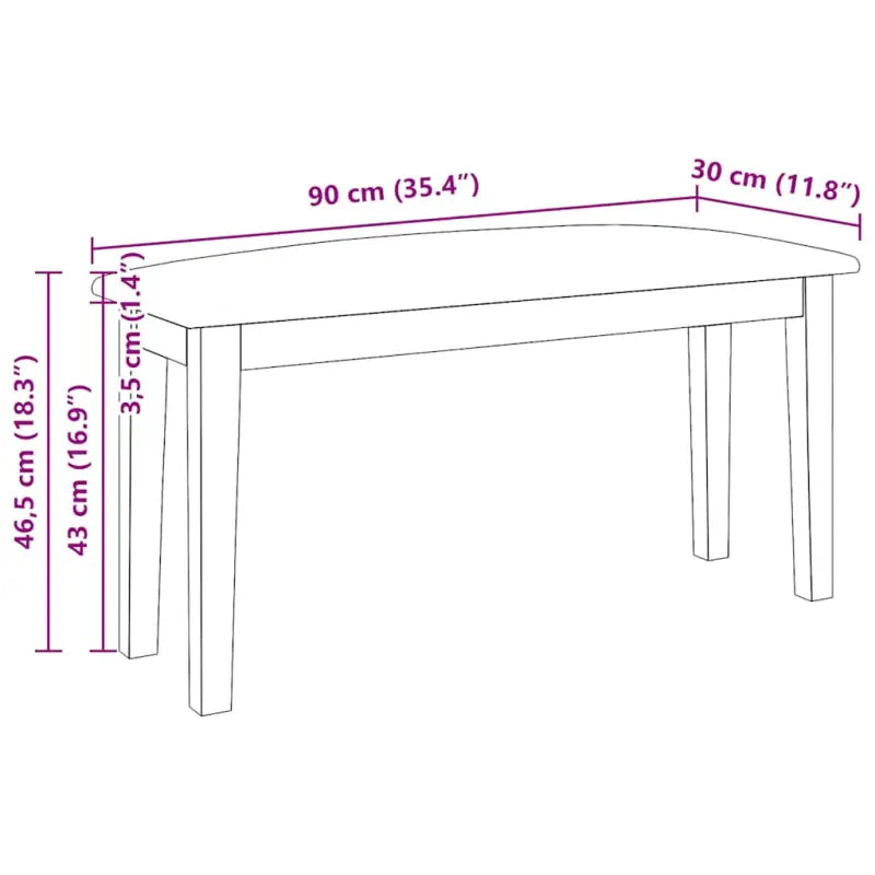 Eettafelbank met houten poten voor een comfortabele zitervaring - Keuken- & eettafelbanken