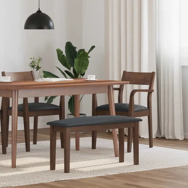 Eettafelbank met houten poten voor een comfortabele zitervaring - Bruin en donker - Keuken- & eettafelbanken