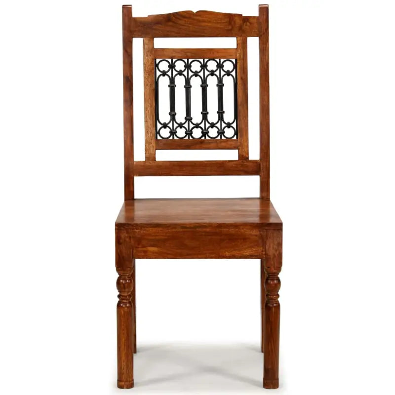 Eettafelstoelen set van 2 in massief acaciahout met honingkleurige afwerking - Eetkamerstoelen