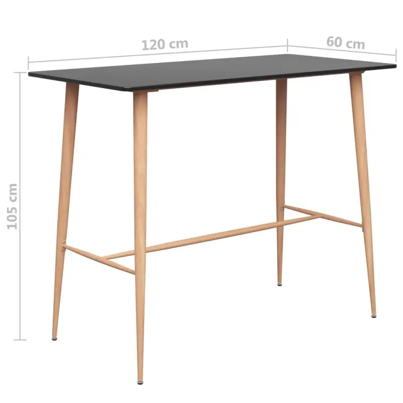 Eigentijdse bartafel met hout-look metalen poten en duurzaam tafelblad - Eettafels