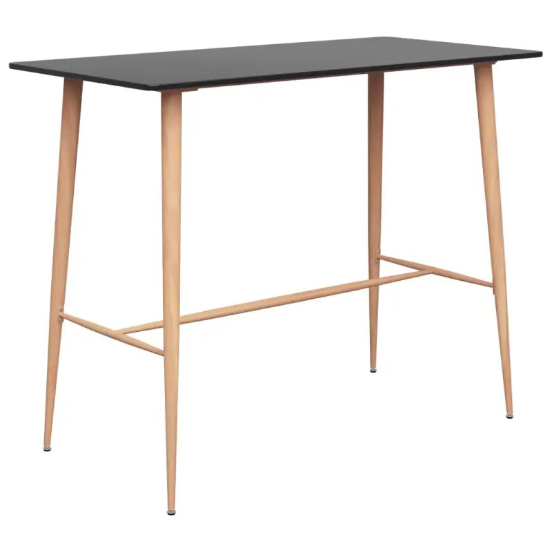 Eigentijdse bartafel met hout-look metalen poten en duurzaam tafelblad - Zwart / 1 - Eettafels