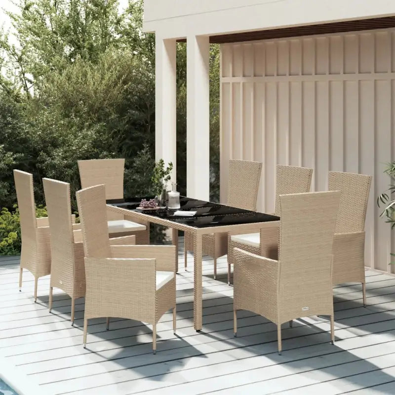 Eigentijdse tuinset van poly rattan voor dineren en ontspannen - Tuinsets