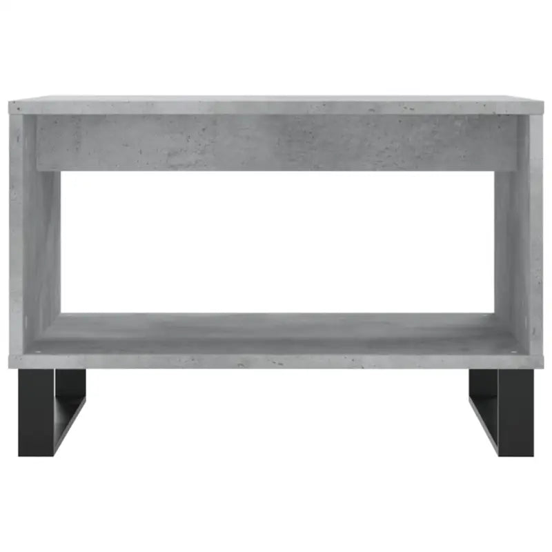 Eiken salontafel met ijzeren poten en bewerkt hout voor stijlvolle ruimtes - Betongrijs / 1 - Salontafels