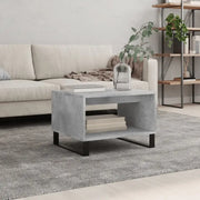 Eiken salontafel met ijzeren poten en bewerkt hout voor stijlvolle ruimtes - Betongrijs / 1 - Salontafels
