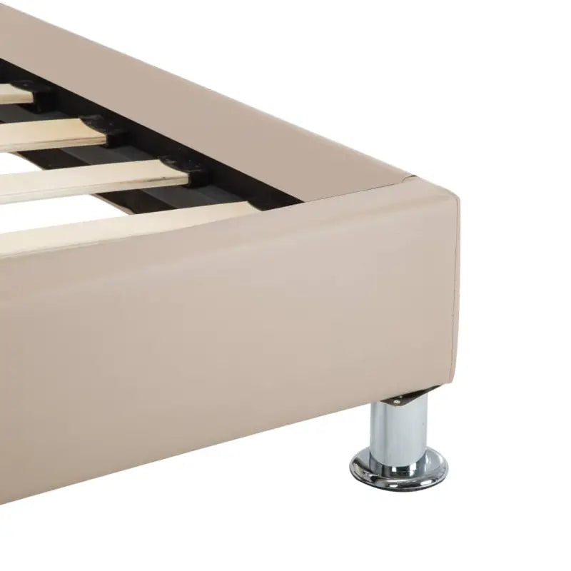 Elegant bedframe met gepoedercoat stalen frame voor een moderne slaapkamer - Cappuccino / 100 x 200 cm - Bedden &