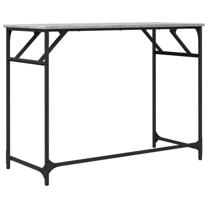 Elegant bureau met stevig tafelblad in grijs sonoma en gepoedercoat staal - Bureaus