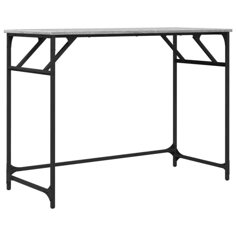 Elegant bureau met stevig tafelblad in grijs sonoma en gepoedercoat staal - Bureaus