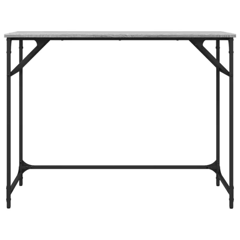 Elegant bureau met stevig tafelblad in grijs sonoma en gepoedercoat staal - Bureaus