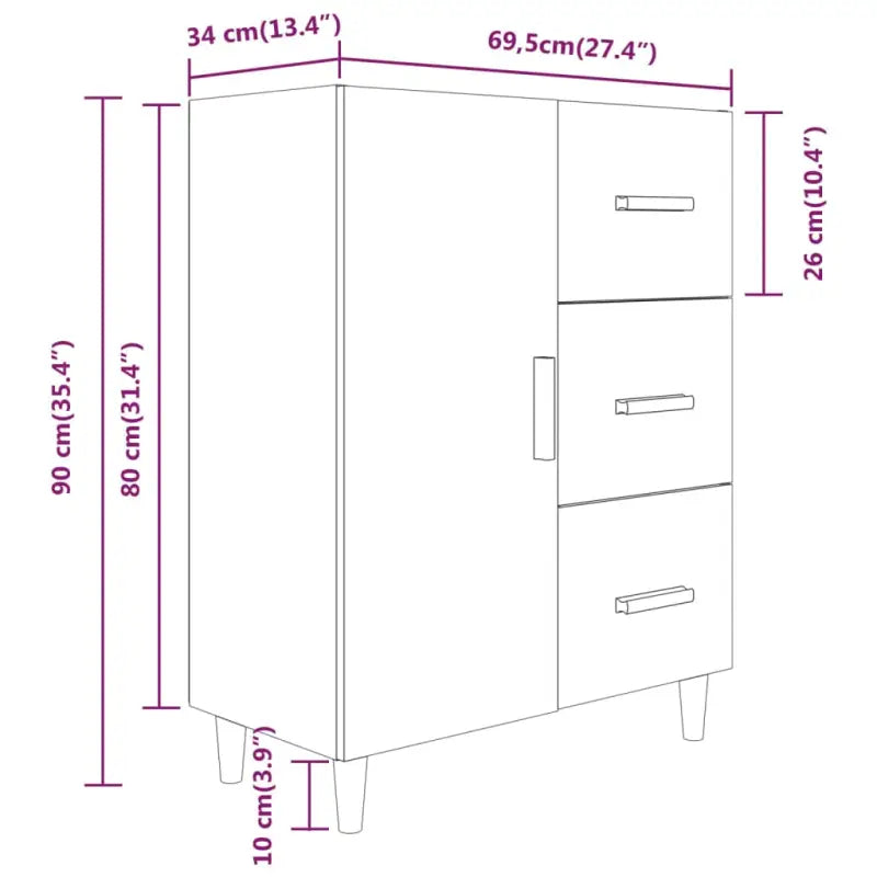 Elegant dressoir van bewerkt hout dat gemakkelijk schoon te maken - Dressoirs & buffetkasten