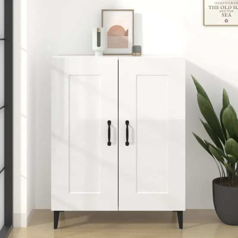 Elegant dressoir van bewerkt hout voor jouw woonkamer - Hoogglans wit / 1 - Dressoirs & buffetkasten