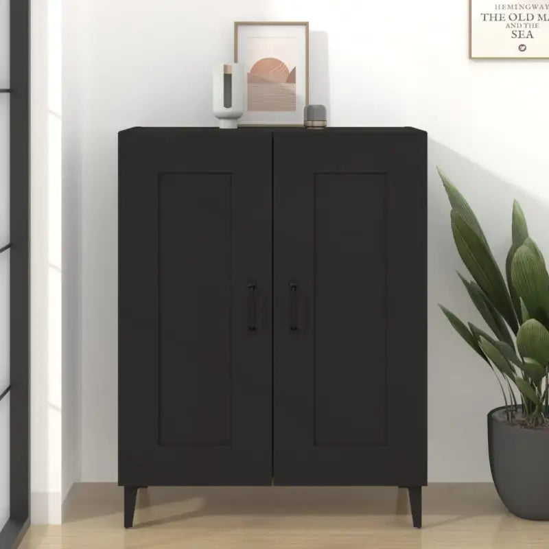 Elegant dressoir van bewerkt hout voor jouw woonkamer - Zwart / 1 - Dressoirs & buffetkasten