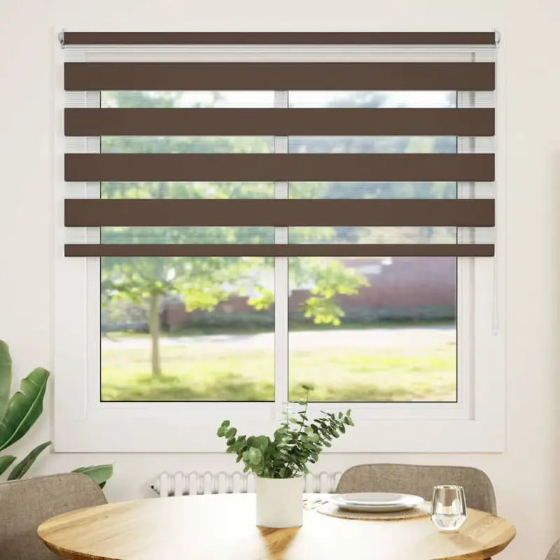 Elegant duo rolgordijn voor een moderne en stijlvolle woning - Bruin / 120 x 175 cm - Jaloezieën & rolgordijnen