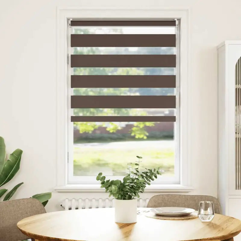 Elegant duo rolgordijn voor een moderne en stijlvolle woning - Bruin / 90 x 150 cm - Jaloezieën & rolgordijnen