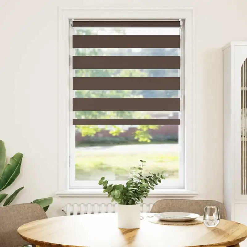Elegant duo rolgordijn voor een moderne en stijlvolle woning - Bruin / 70 x 120 cm - Jaloezieën & rolgordijnen