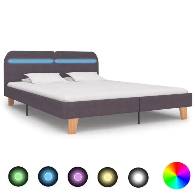 Elegant klassiek bedframe met kleurrijke LED-verlichting - Taupe / 180 x 200 cm - Bedden & bedframes