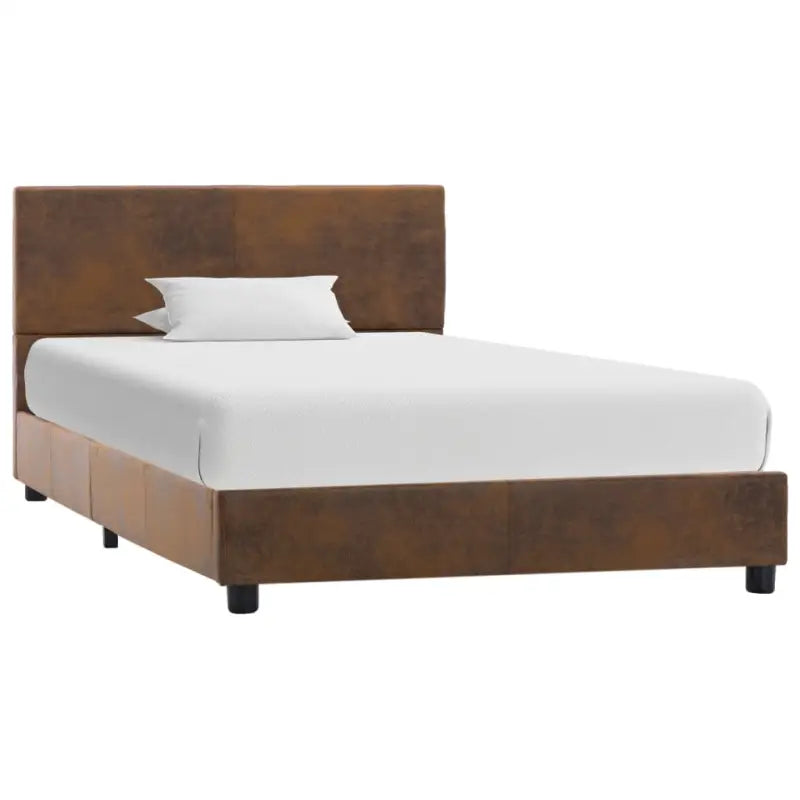 ELEGANT KUNSTSUÉDE BEDFRAME MET COMFORTABEL HOUBORD - Bedden & bedframes