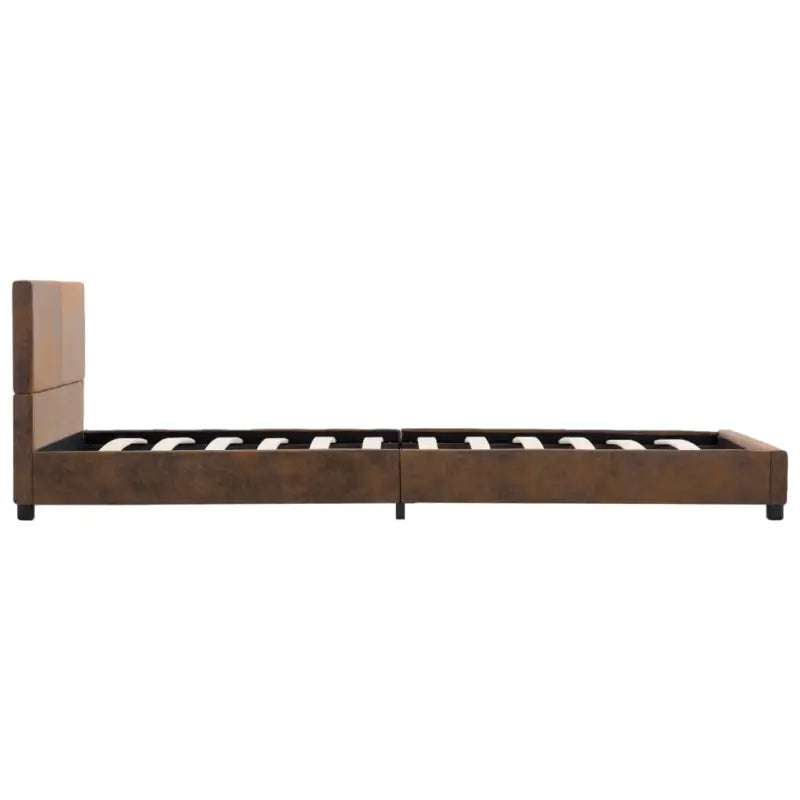 ELEGANT KUNSTSUÉDE BEDFRAME MET COMFORTABEL HOUBORD - Bedden & bedframes