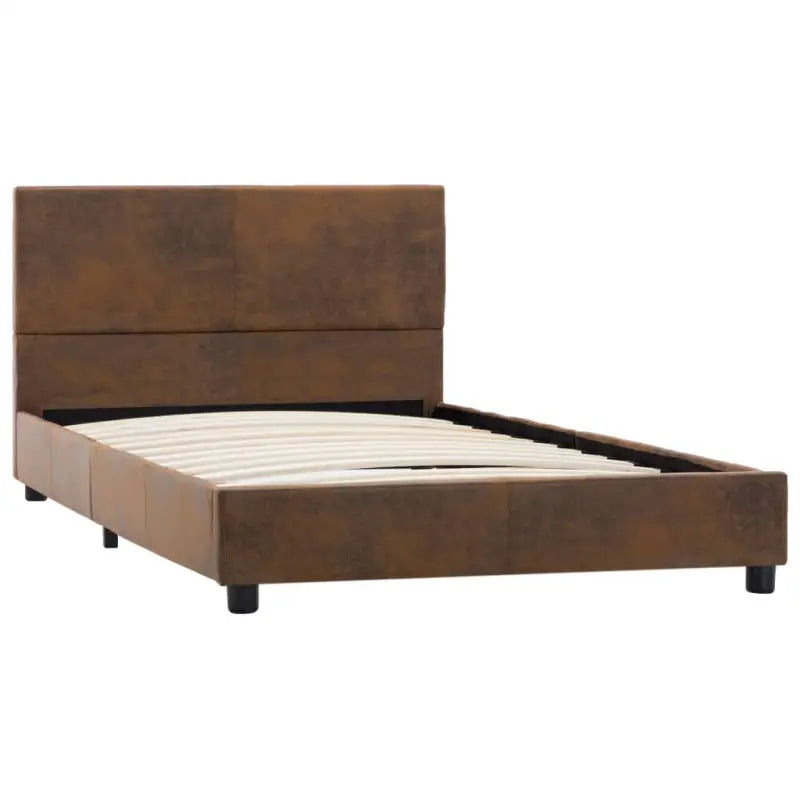 ELEGANT KUNSTSUÉDE BEDFRAME MET COMFORTABEL HOUBORD - Bedden & bedframes