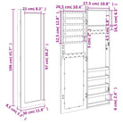 Elegant sieradenkast met spiegel en bewerkt hout - Wit / 1 - Spiegels