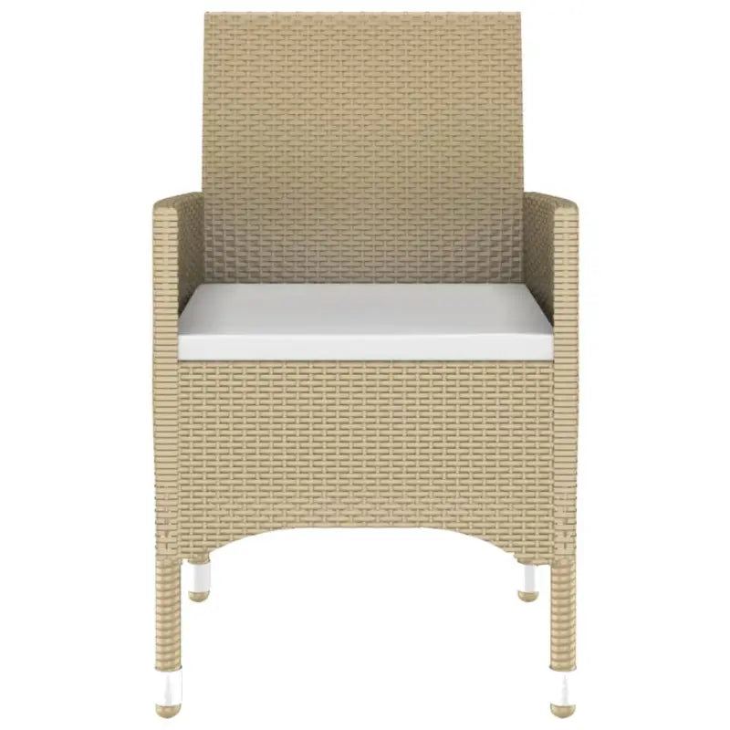 Elegant tuinset met poly rattan en gehard glas voor terras ontspanning - Beige - Tuinsets