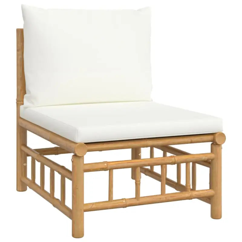 Elegante bamboe tuinset met comfortabele afmeting zitting en rugkussen - Tuinsets