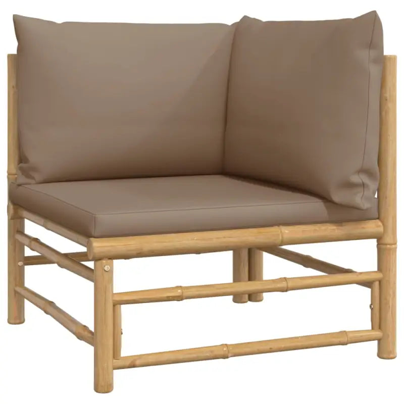 Elegante bamboe tuinset met comfortabele afmetingen en rugkussen - Tuinsets