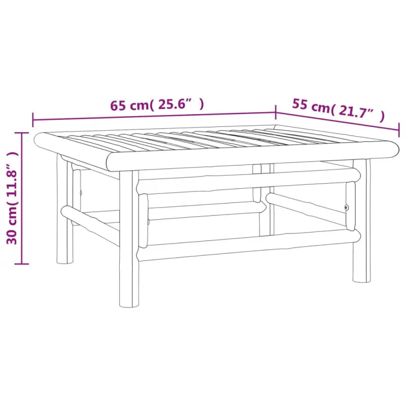 Elegante bamboe tuinset met comfortabele afmetingen en rugkussen - Tuinsets