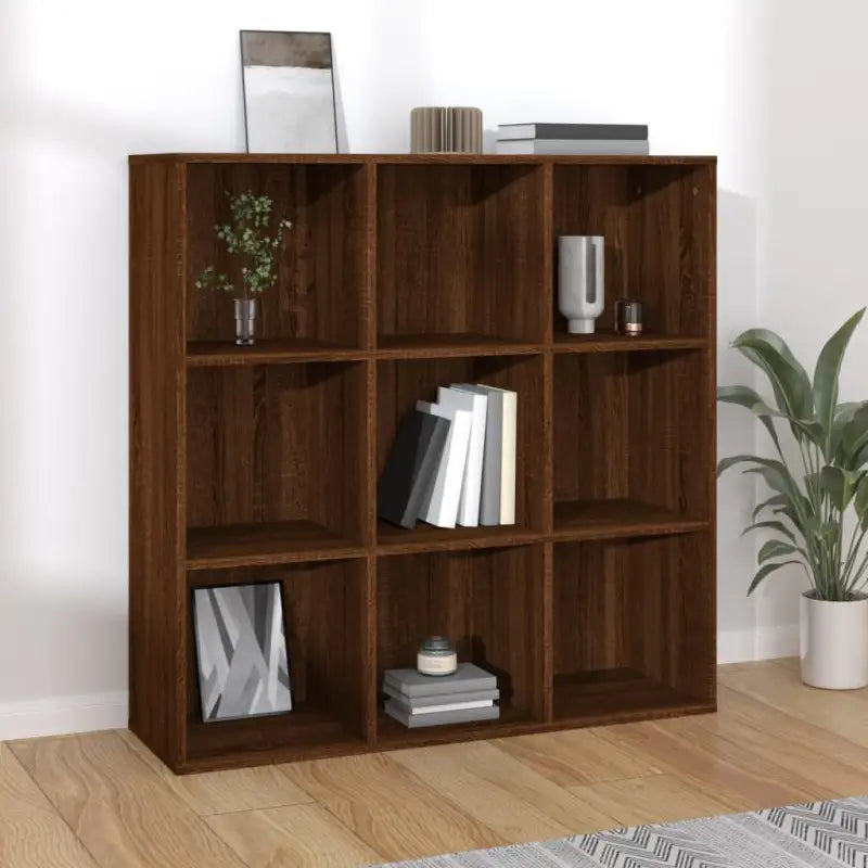 Elegante boekenkast van bewerkt hout die gemakkelijk schoon te maken - bruin eikenkleur / 1 - Boekenkasten