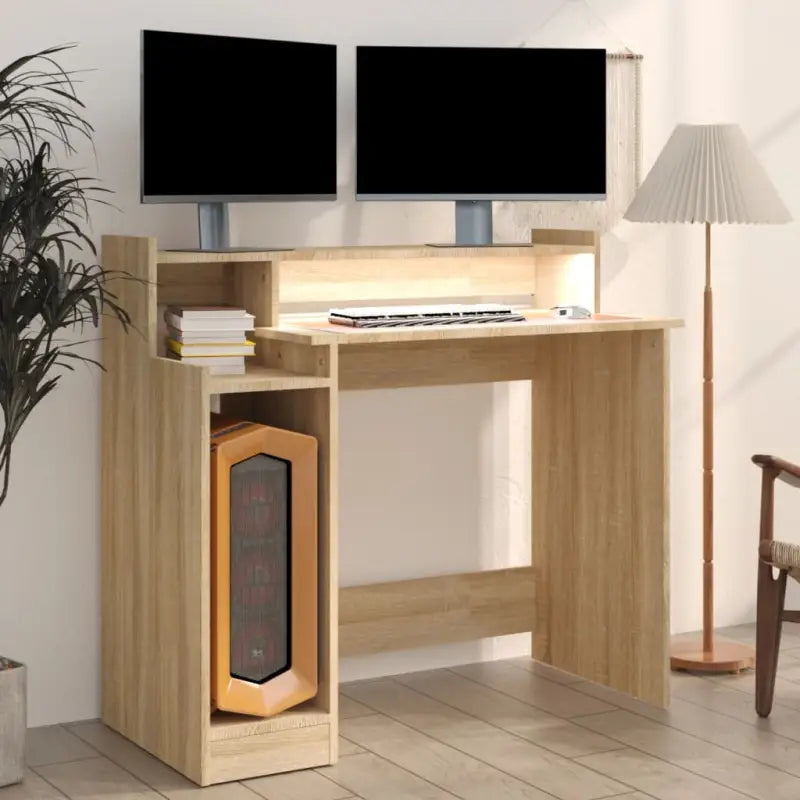 Elegante bureau met praktisch ontwerp en LED-verlichting voor moderne interieurs - Bureaus