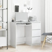 Elegante bureau van bewerkt hout met hoogglans wit afwerking - Bureaus
