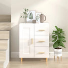 Elegante dressoirs van bewerkt hout met hoge kwaliteit en stabiliteit - Hoogglans wit / 1 - Dressoirs & buffetkasten