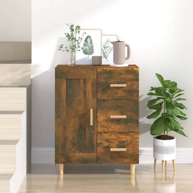 Elegante dressoirs van bewerkt hout met hoge kwaliteit en stabiliteit - Gerookt eiken / 1 - Dressoirs & buffetkasten