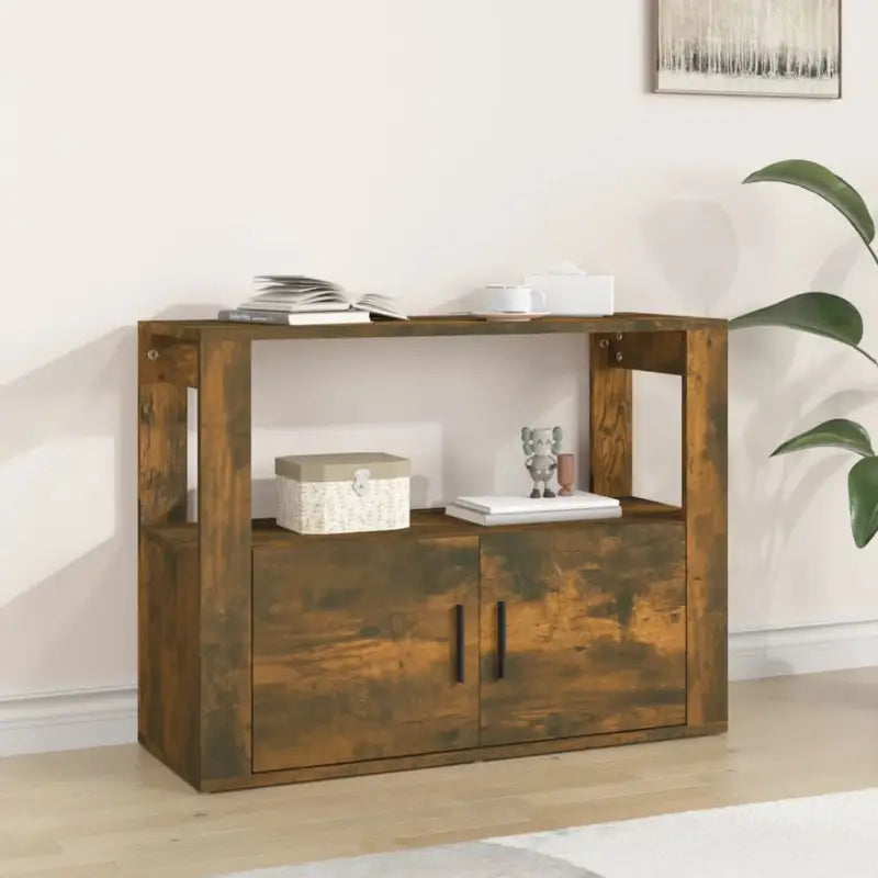 Elegante dressoirs van bewerkt hout met stevige en vochtbestendige afwerking - Gerookt eiken / 1 - Dressoirs &