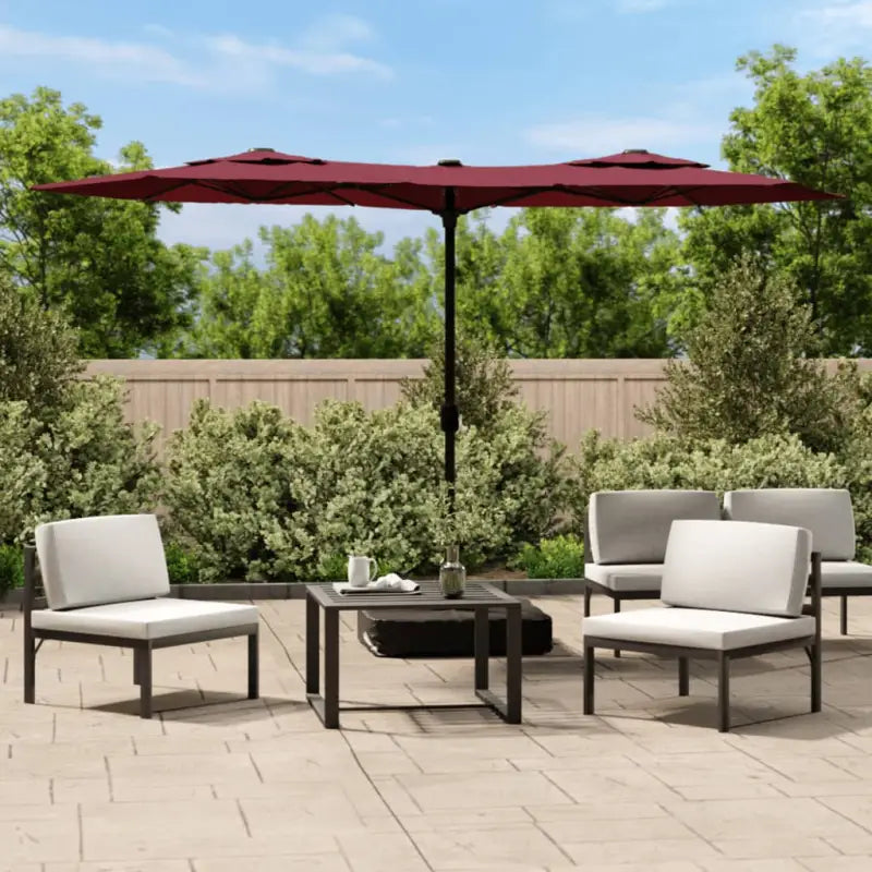 Elegante dubbele parasol voor schaduw en UV-bescherming - Rood / 1 - Parasols en zonneschermen
