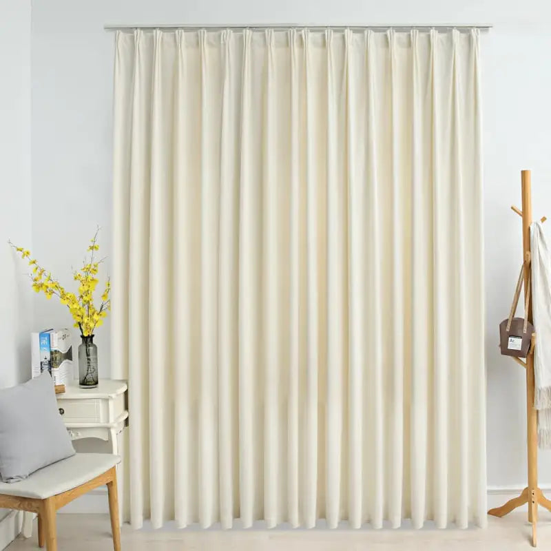 Elegante fluwelen gordijnen met metalen haken voor warmte en privacy - Crème / 1 - Gordijnen & vitrages