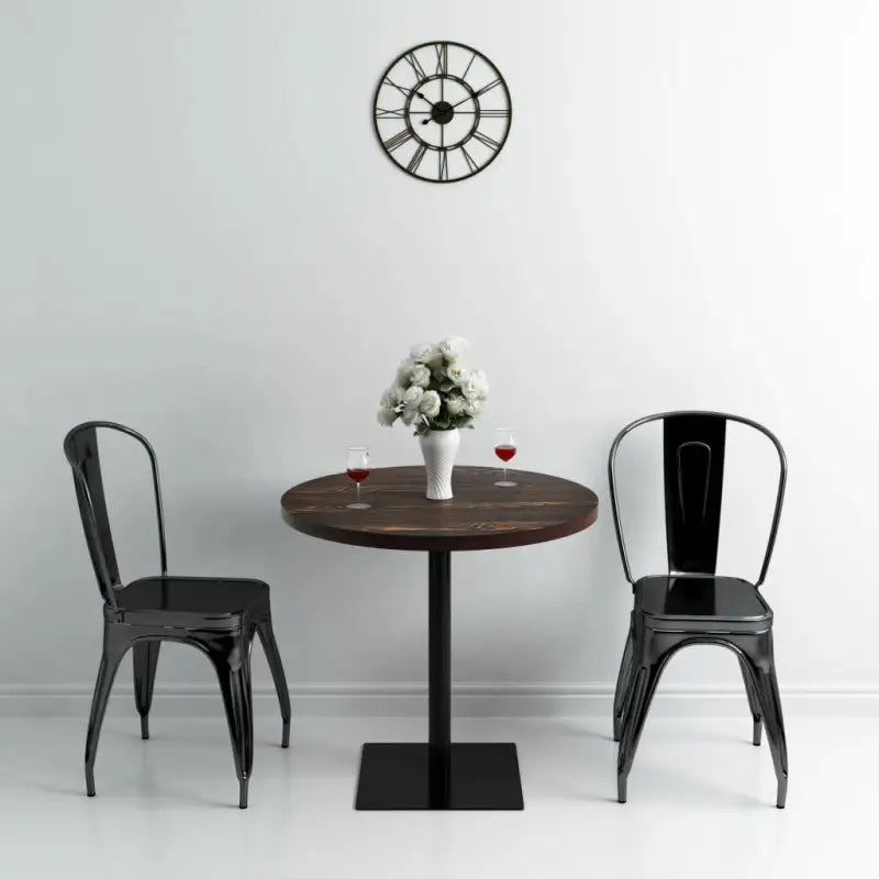 Elegante Franse Bistro Tafel voor een romantische sfeer - Donker essen / Ø 80 x 75 cm / 1 - Eettafels