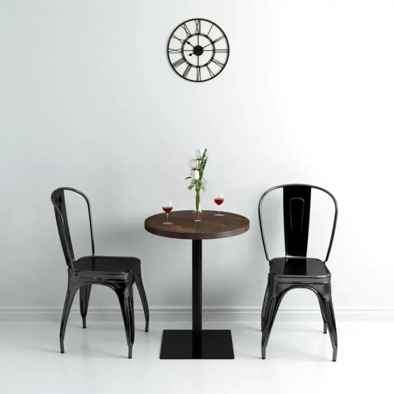 Elegante Franse Bistro Tafel voor een romantische sfeer - Donker essen / Ø 60 x 75 cm / 1 - Eettafels