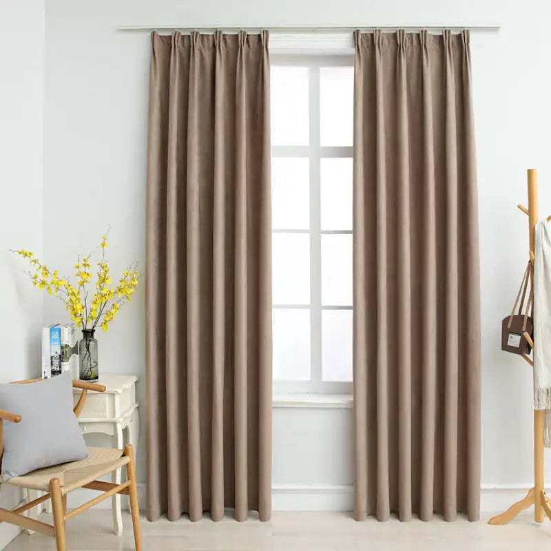 Elegante gordijnen met metalen haken inclusief levering voor woonkamer en slaapkamer - Taupe / 140 x 245 cm / 2
