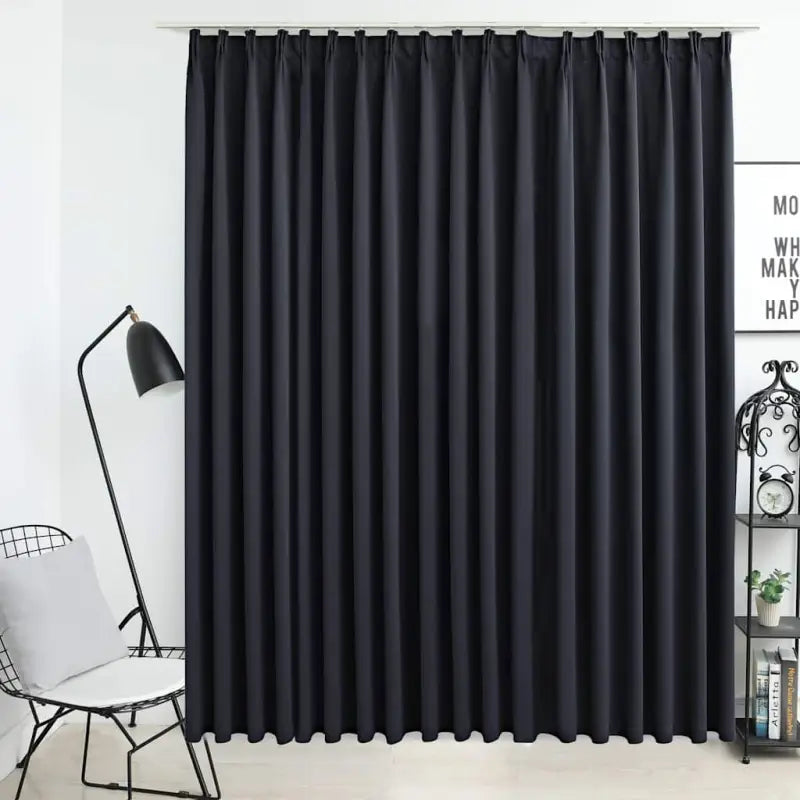 Elegante gordijnen met metalen haken voor privacy en stijl in huis - Zwart / 1 - Gordijnen & vitrages